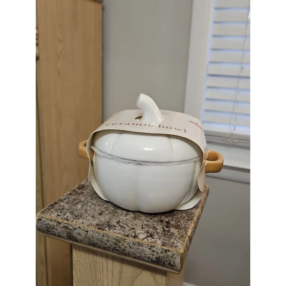 Target Newclassic White Pumpkin Ceramic Candy Bowl Fall Decor 6